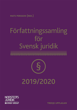 Författningssamling för Svensk juridik : 2019/2020