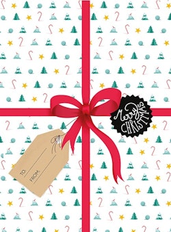 Merry Christmas : dubbla kort med kuvert 6-pack